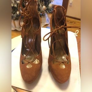 Aquazzura Suede Studded Accents Pumps